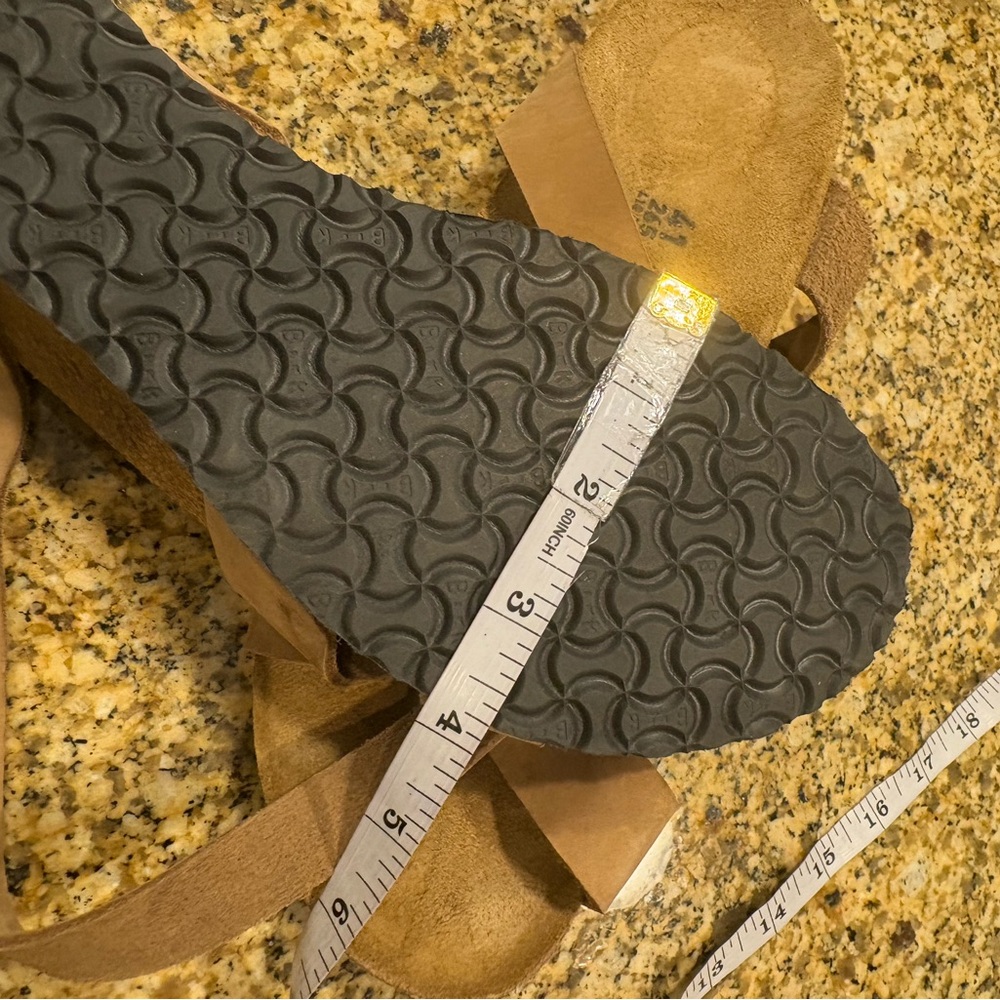 Birkenstock Papillio Sand Tan Leather Lola Sandals Wedge Heels 41 US 10-10.5 N - Picture 12 of 12